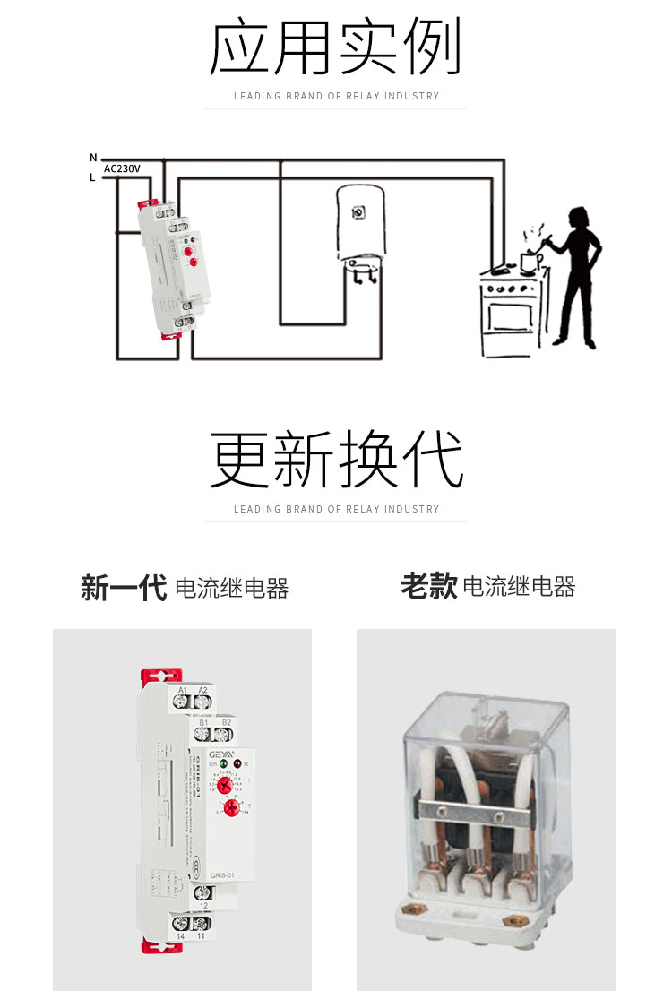 應(yīng)用實(shí)例、新舊電流繼電器對(duì)比圖